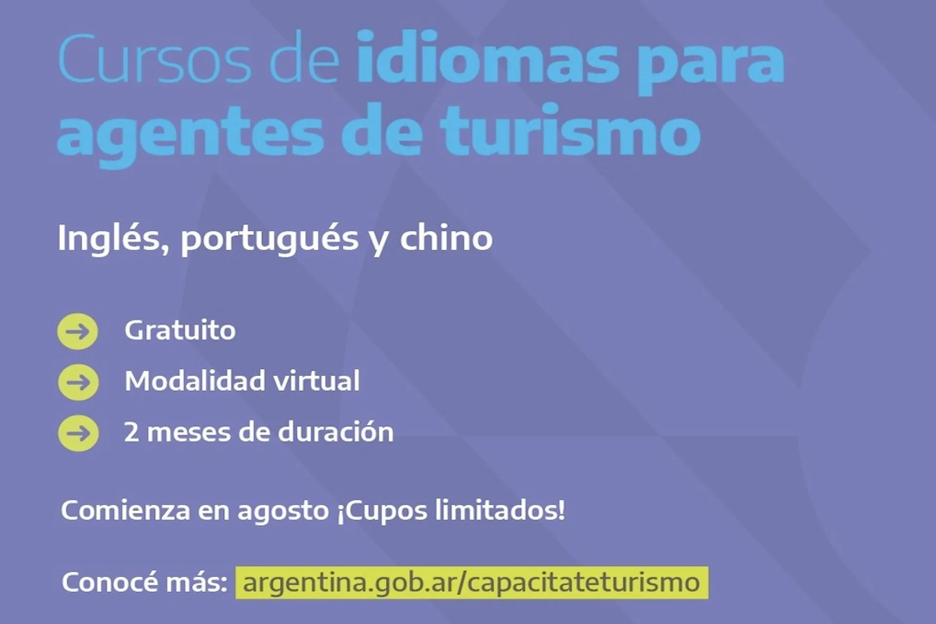  FAEVYT lanza  con el Ministerio cursos de capacitación en idiomas