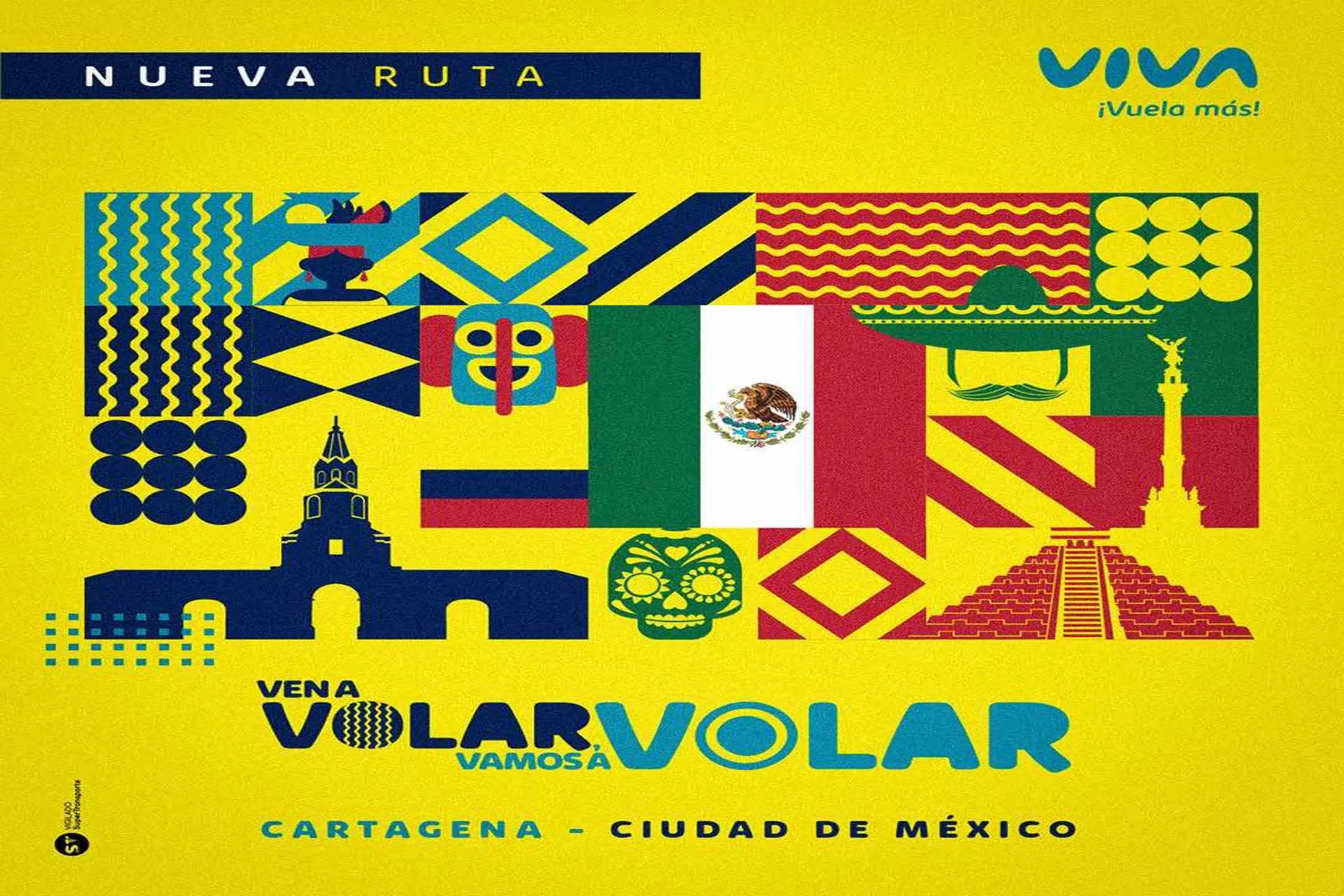 Viva anuncia su sexta ruta directa a Mexico desde Cartagena 